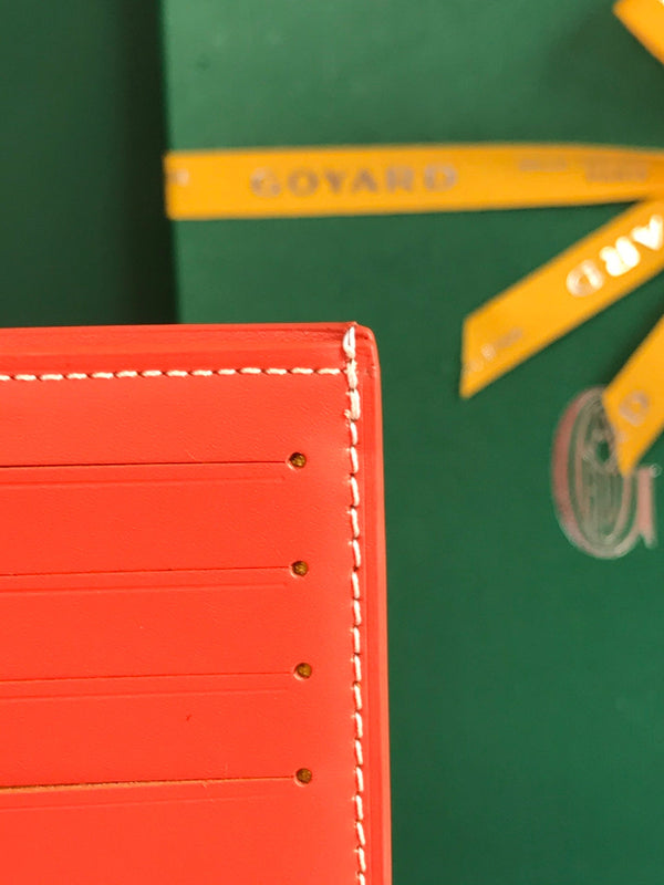Goyard Victoire Wallet 11cm Orange Canvas & Cafskin