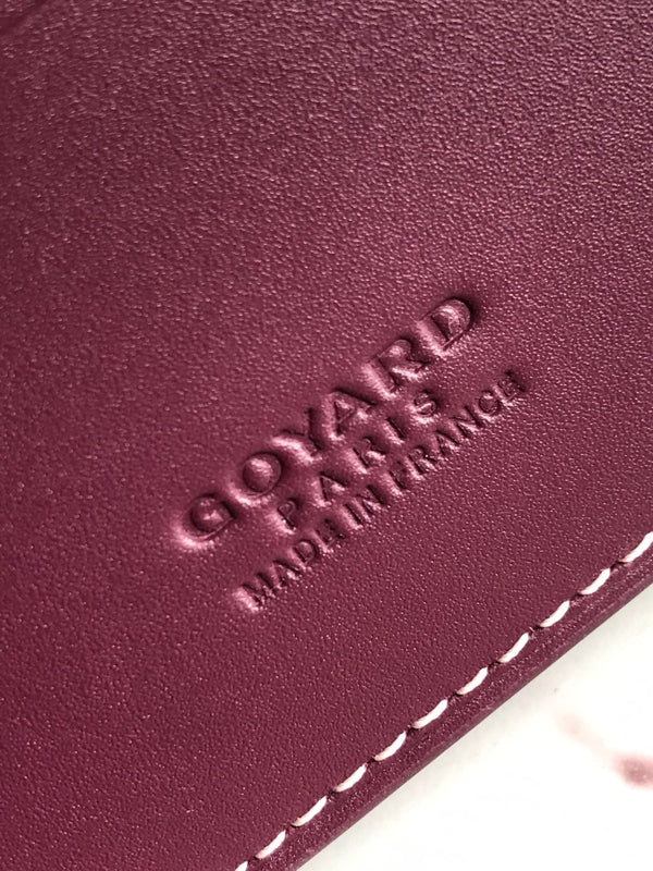 Goyard Victoire Wallet 11cm Burgundy Canvas & Cafskin