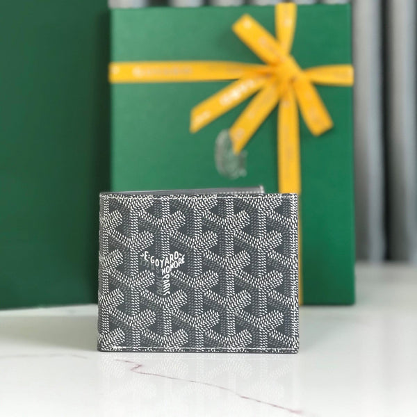 Goyard Victoire Wallet 11cm Grey Canvas & Cafskin