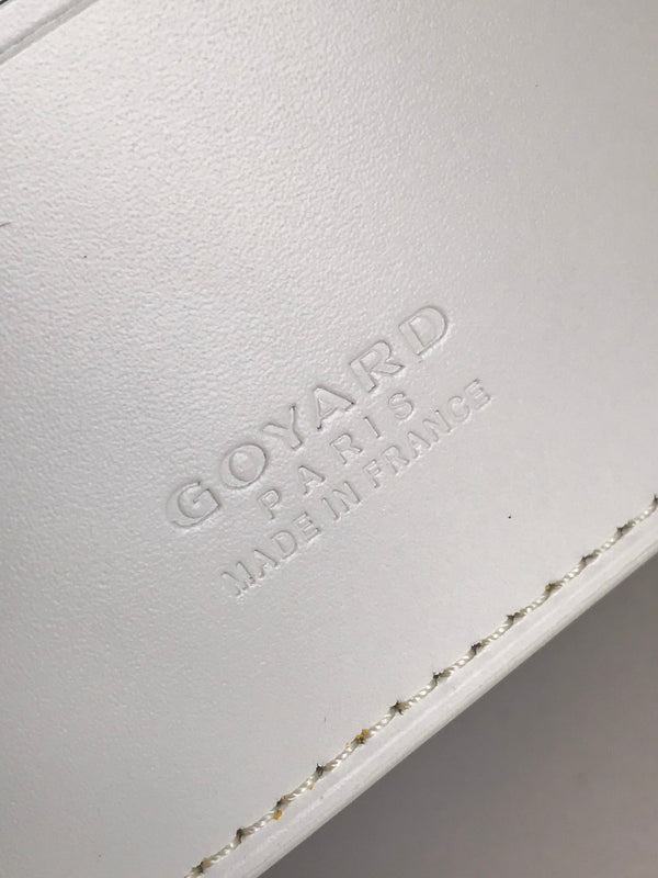 Goyard Victoire Wallet 11cm White Canvas & Cafskin