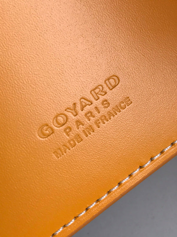 Goyard Victoire Wallet 11cm Yellow Canvas & Cafskin