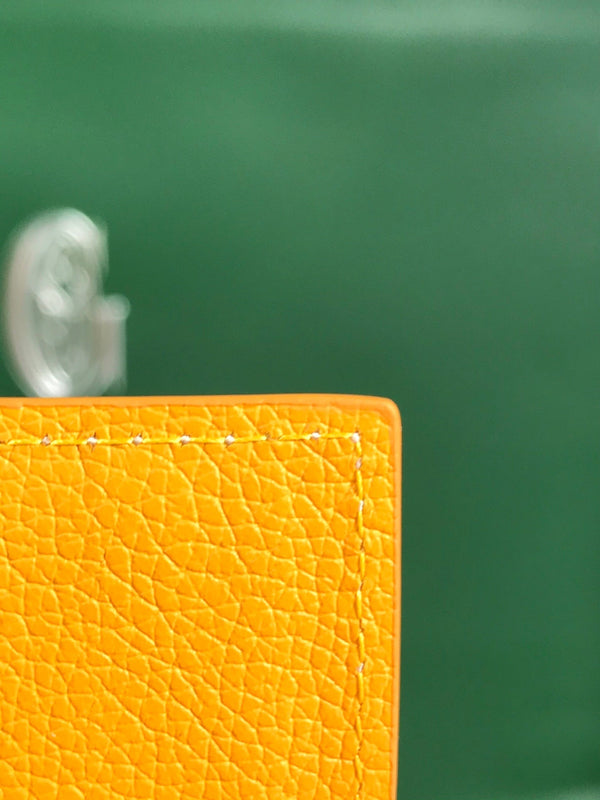 Goyard Grenelle Passport Cover 10cm Yellow Canvas & Cafskin