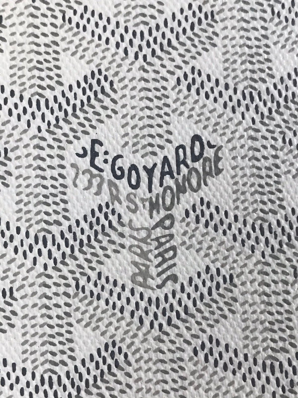 Goyard Grenelle Passport Cover 10cm White Canvas & Cafskin