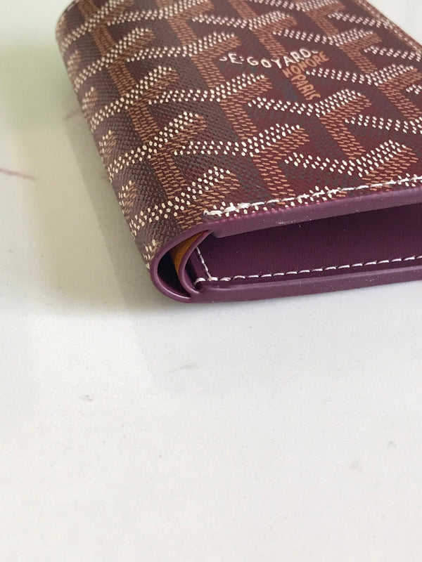 Goyard Saint-Pierre Card Wallet 11cm Burgundy Canvas