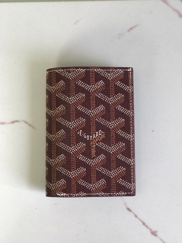 Goyard Saint-Pierre Card Wallet 11cm Burgundy Canvas