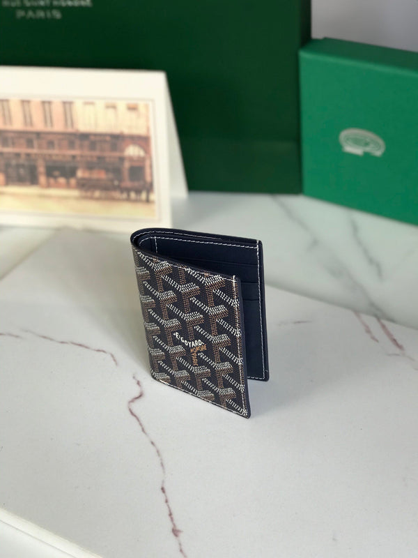 Goyard Saint-Pierre Card Wallet 11cm Navy Blue Canvas