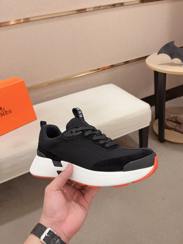 HM HUGO SNEAKER BLACK-WHITE WEAVE AND SUEDE