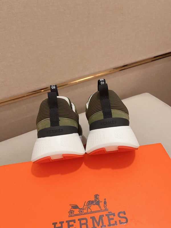 HM HUGO SNEAKER OLIVE WEAVE AND SUEDE