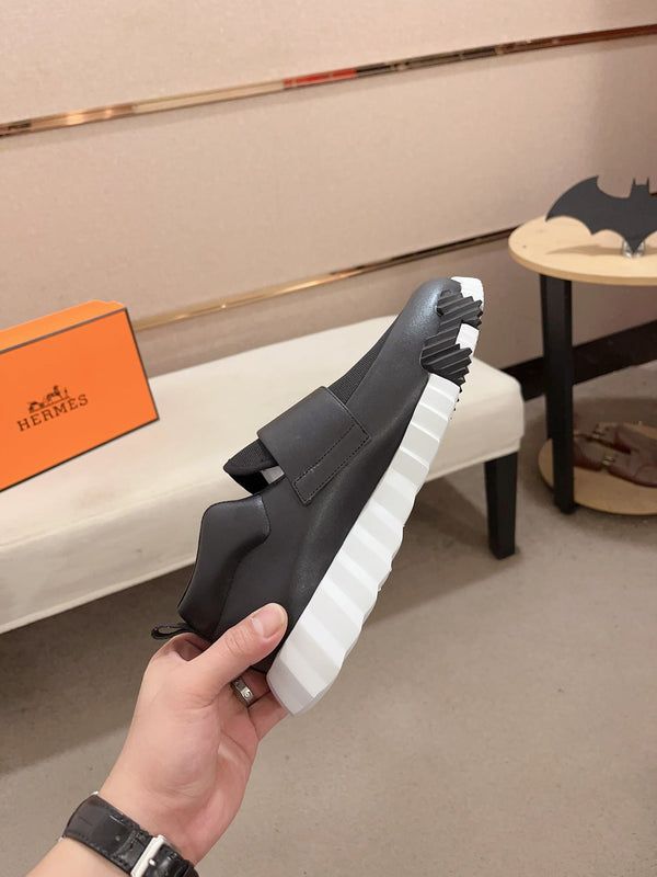 SNEAKER HM H IN TELA NERA E PELLE DI VITELLO