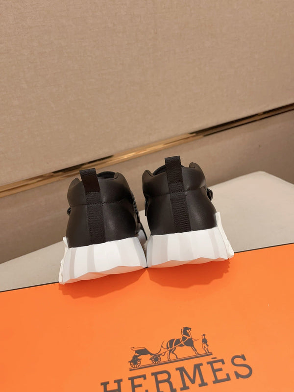 SNEAKER HM H IN TELA NERA E PELLE DI VITELLO