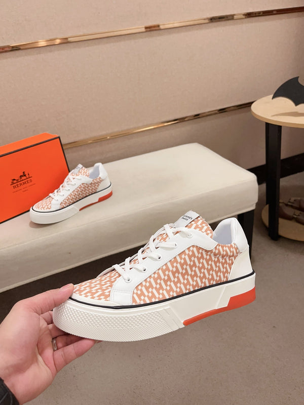 HM DAY SNEAKER WHITE AND CARROT FABRIC
