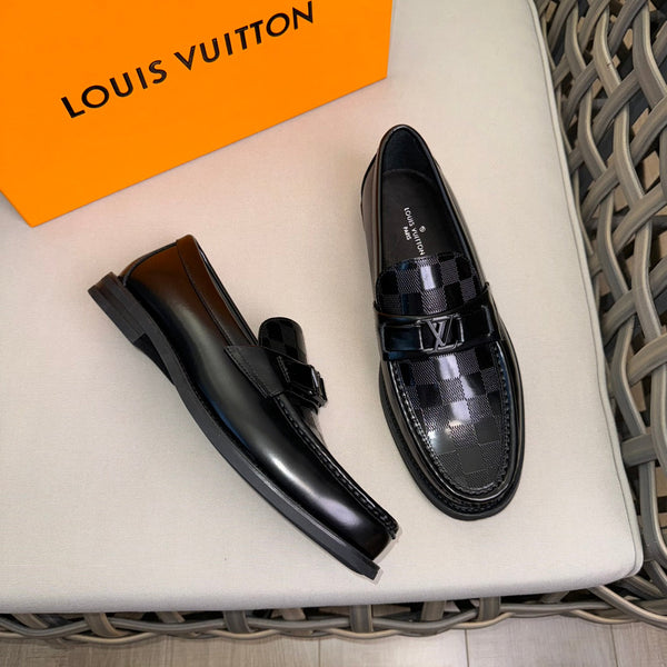LV MAJOR LOAFERS IN BLACK DAMIER CALFSKIN