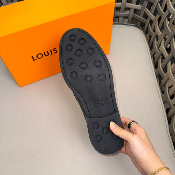 LV MAJOR LOAFERS IN GREY MIX BLACK DAMIER CALFSKIN