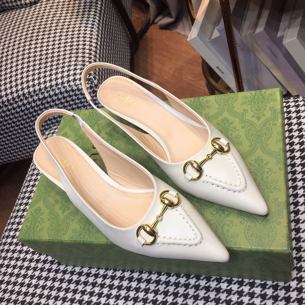 GG Slingbacks 45 white calfskin