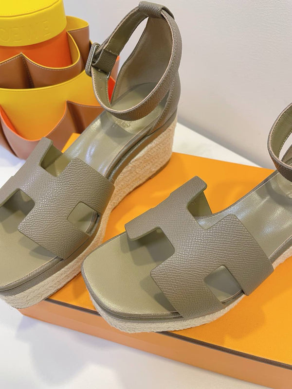 HM Elda espadrille Army Green Cowhide 212236