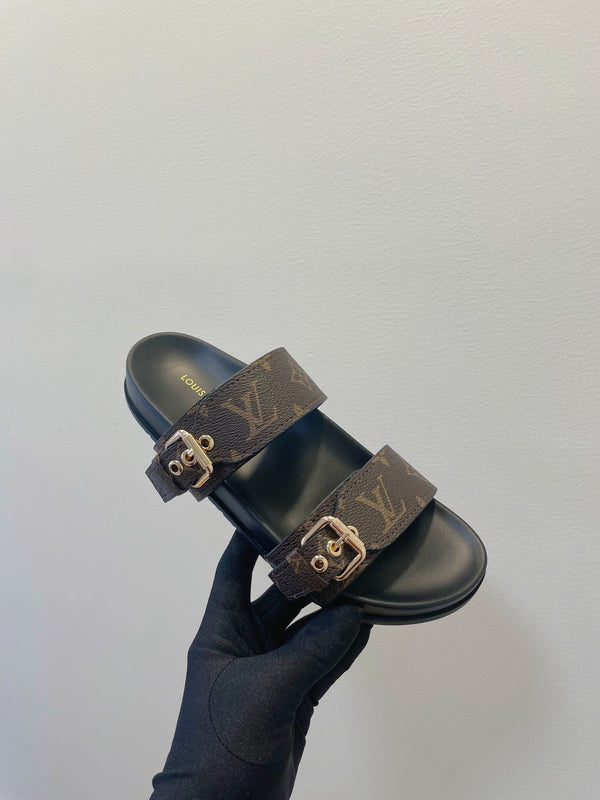 Bom Dia Flat Comfort Mule Brown Monogram canvas 241332