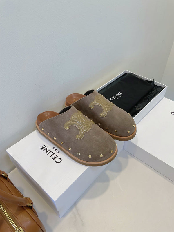 CL Pitea Clog in pelle di vitello scamosciata grigia 319292