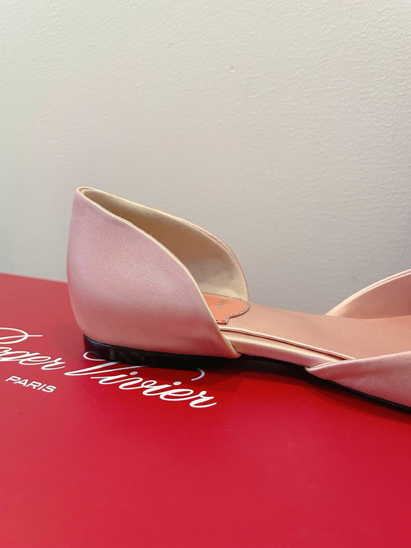 Viv Chips Ballerina Flat Pink Silk 329267