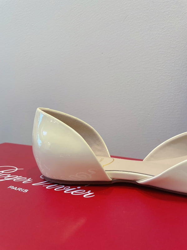 Viv Chips Ballerina Flat Milky Yellow Patent Leather 329269