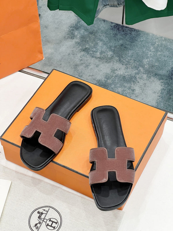 0ran sandal sienna velvet goatskin