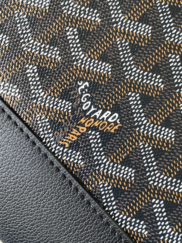 CISALPIN DOCUMENT CASE 39 IN BLACK GOYARDINE CANVAS AND CALFSKIN