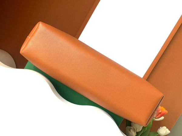 CISALPIN DOCUMENT CASE 39 IN BLACK GOYARDINE CANVAS AND TAN CALFSKIN