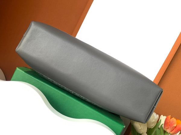 CISALPIN DOCUMENT CASE 39 IN GRAY GOYARDINE CANVAS AND CALFSKIN