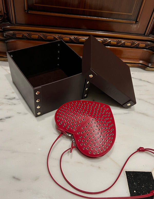 LE COEUR BAG 21 IN RED STUDDED CALFSKIN