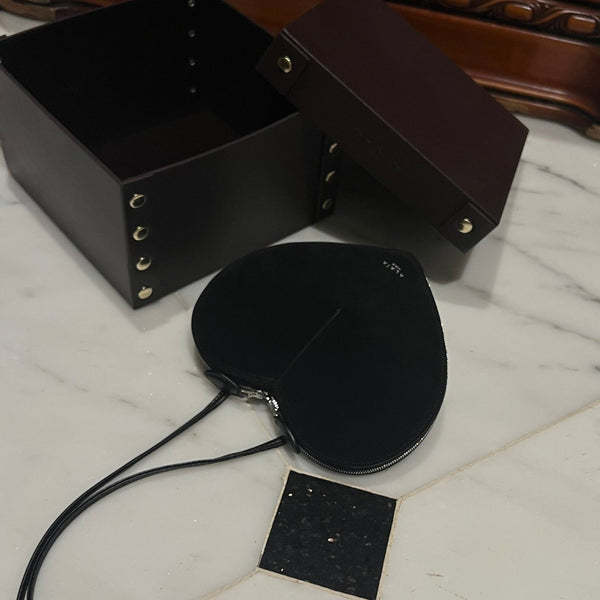 LE COEUR BAG 21 IN BLACK SUEDE