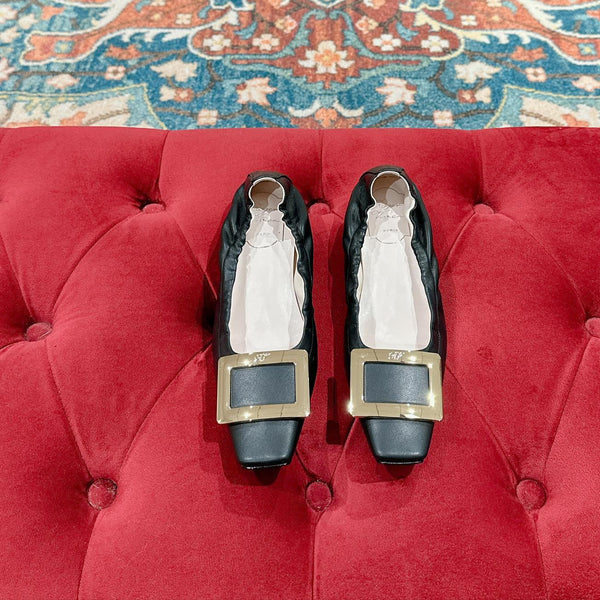 Viv Ballet Flats Black Imported Lambskin 247131