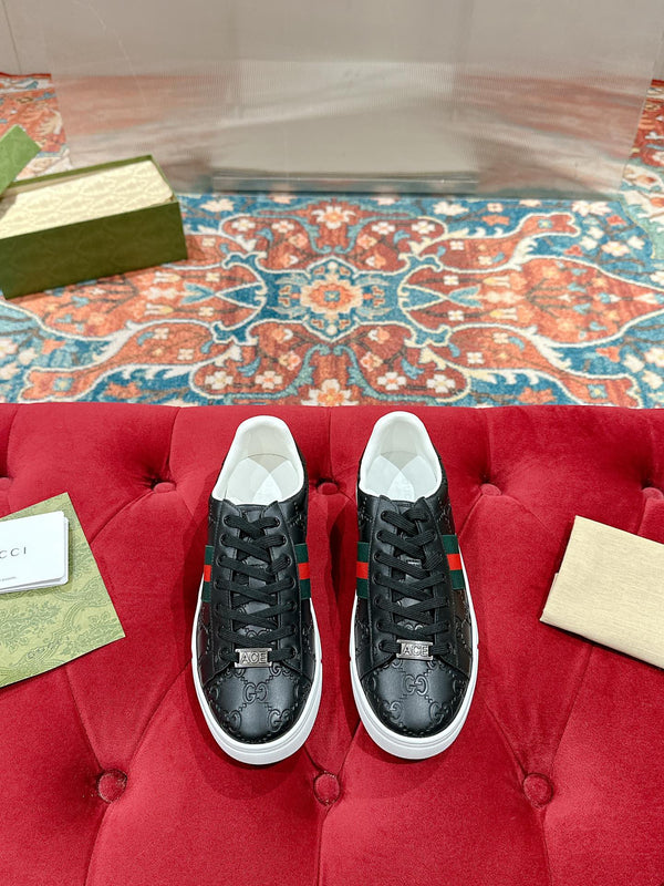 GG Ace Sneaker Black Monogram Empreinte Calfskin