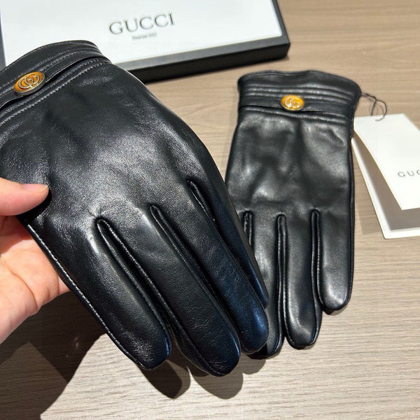 GUANTI TOUCHSCREEN IN PELLE DI AGNELLO NERA 435967