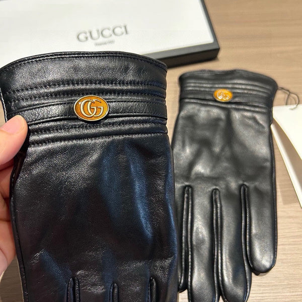 GUANTI TOUCHSCREEN IN PELLE DI AGNELLO NERA 435967