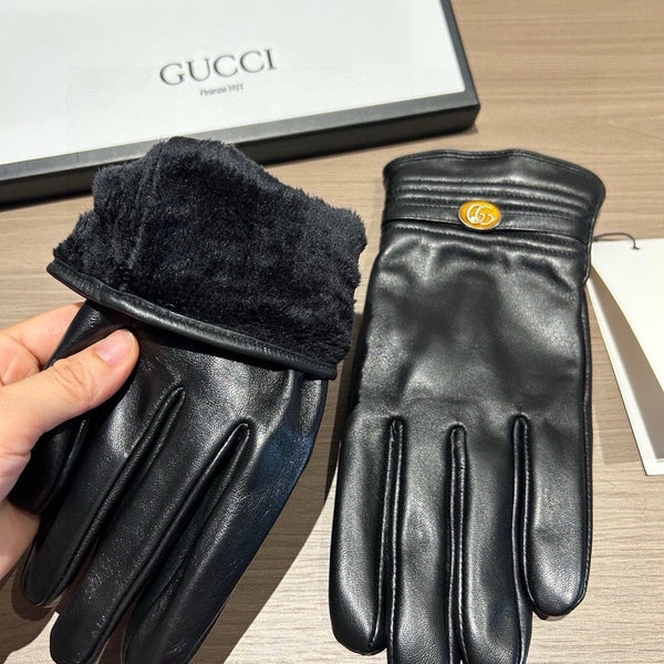 GUANTI TOUCHSCREEN IN PELLE DI AGNELLO NERA 435967