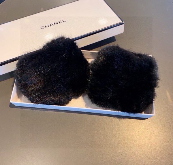 GUANTI SENZA DITA IN PELLICCIA DI LAPIN NERO 462278