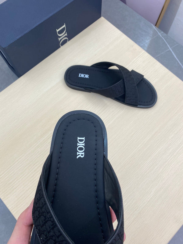 CD ALIAS SANDAL BLACK MONOGRAM JACQUARD