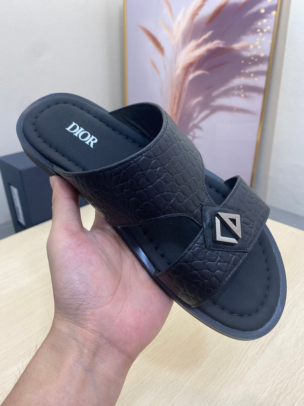 CD ALIDAS CROSS SNAKE MOTIF SANDAL BLACK CALFSKIN