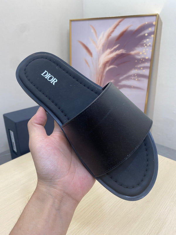 CD SLIDE ALIDAS SLIPPER BLACK CALFSKIN