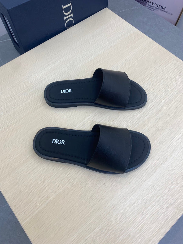 CD SLIDE ALIDAS SLIPPER BLACK CALFSKIN