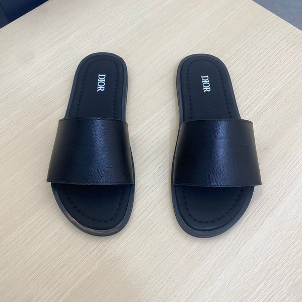 CD SLIDE ALIDAS SLIPPER BLACK CALFSKIN