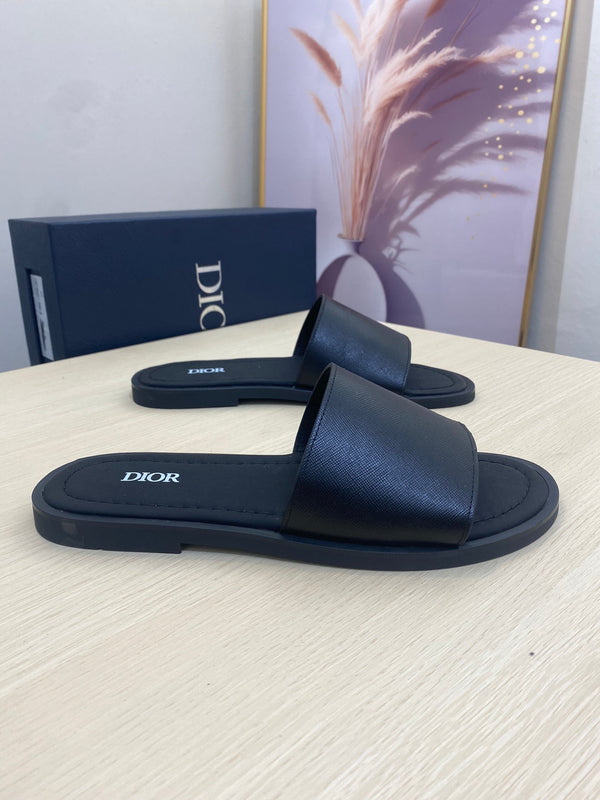 CD SLIDE ALIDAS SLIPPER BLACK CALFSKIN