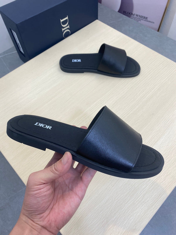 CD SLIDE ALIDAS SLIPPER BLACK CALFSKIN