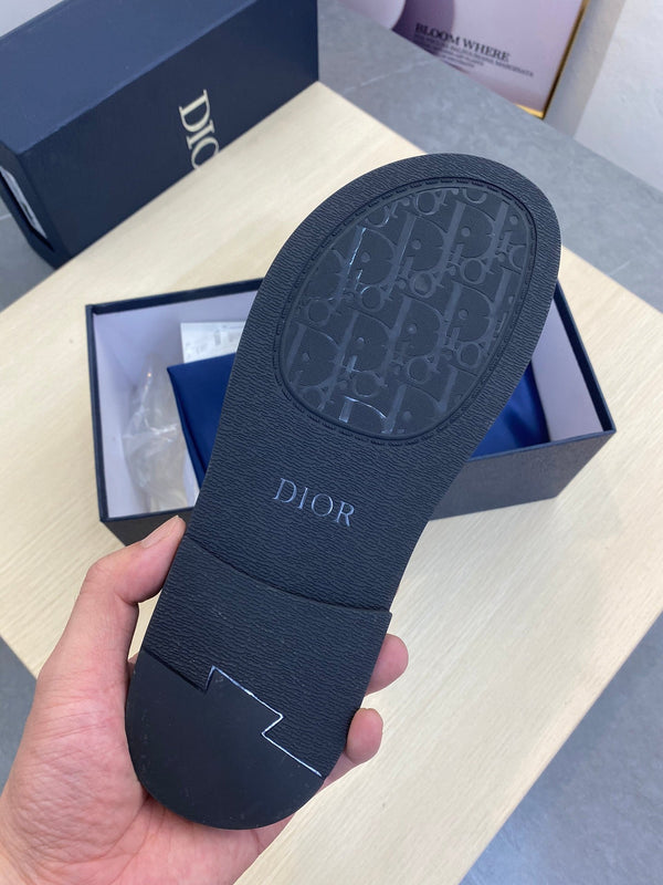 CD SLIDE ALIDAS SLIPPER BLACK MONOGRAM CALFSKIN