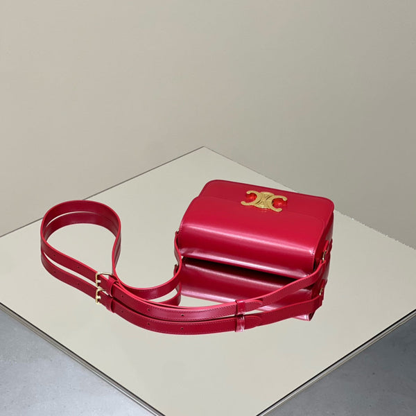 MINI CLAUDE 22 SHINY CALFSKIN CHERRY RED