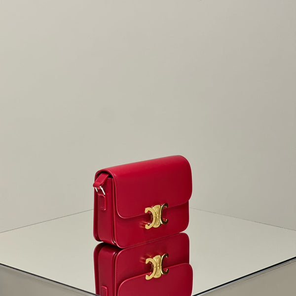 MINI CLAUDE 22 SHINY CALFSKIN CHERRY RED