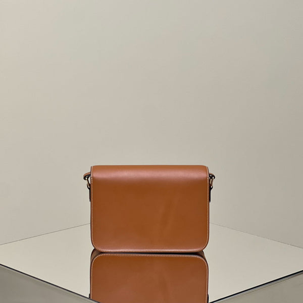 MINI CLAUDE 22 SHINY CALFSKIN CINNAMON BROWN