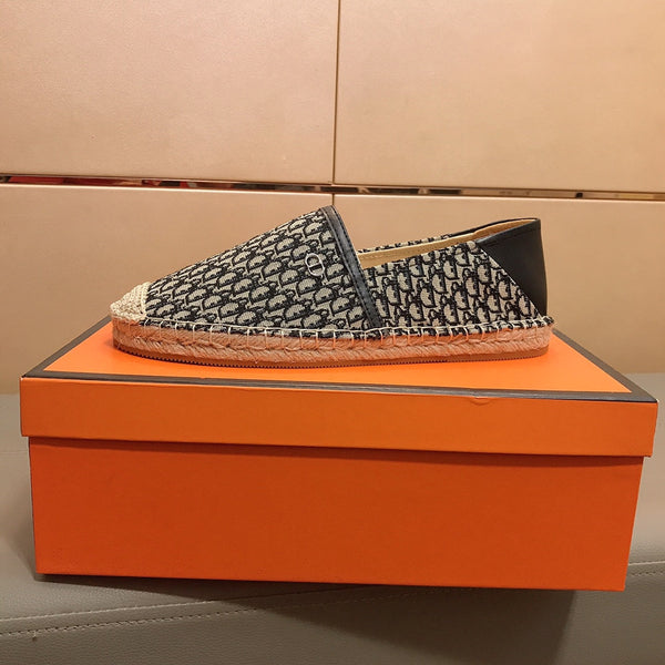 CD PARADISE ESPADRILLE LOAFER BLACK AND BEIGE JACQUARD