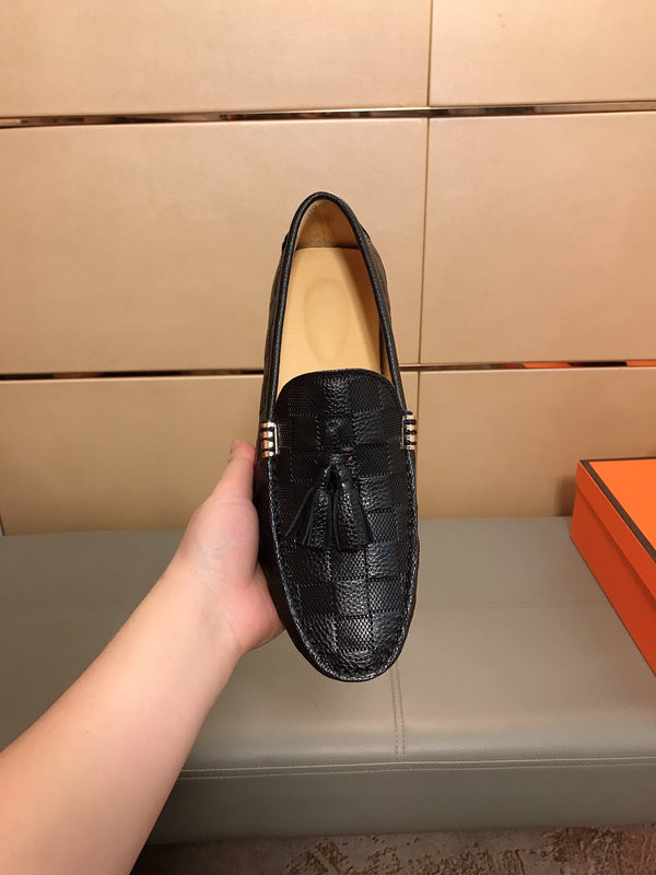 LV LOAFERS BLACK DAMIER CALFSKIN WITH TASSEL