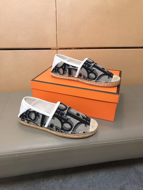 CD PARADISE ESPADRILLE LOAFER BLACK-GRAY MONOGRAM JACQUARD