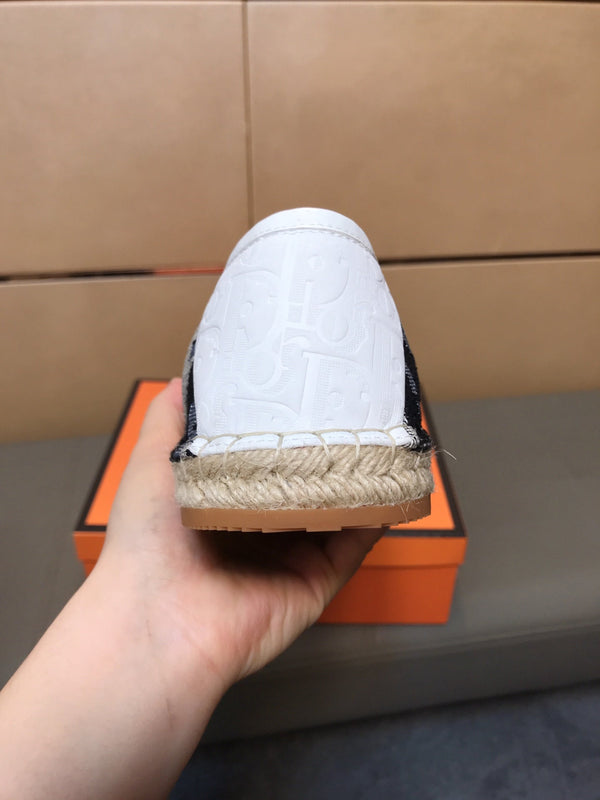 CD PARADISE ESPADRILLE LOAFER BLACK-GRAY MONOGRAM JACQUARD